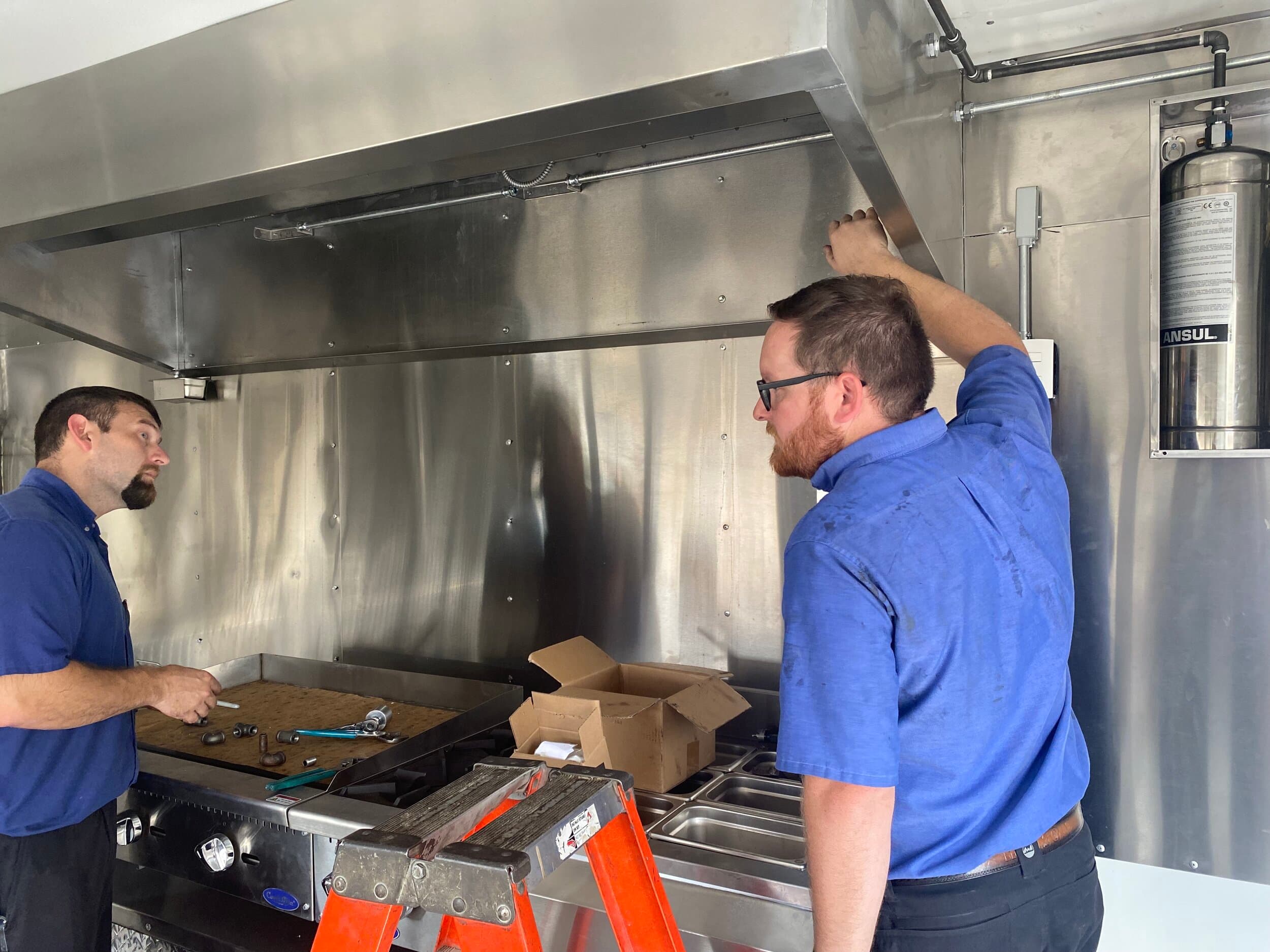 Kitchen hood suppression system inspected and serviced by First-Line Fire